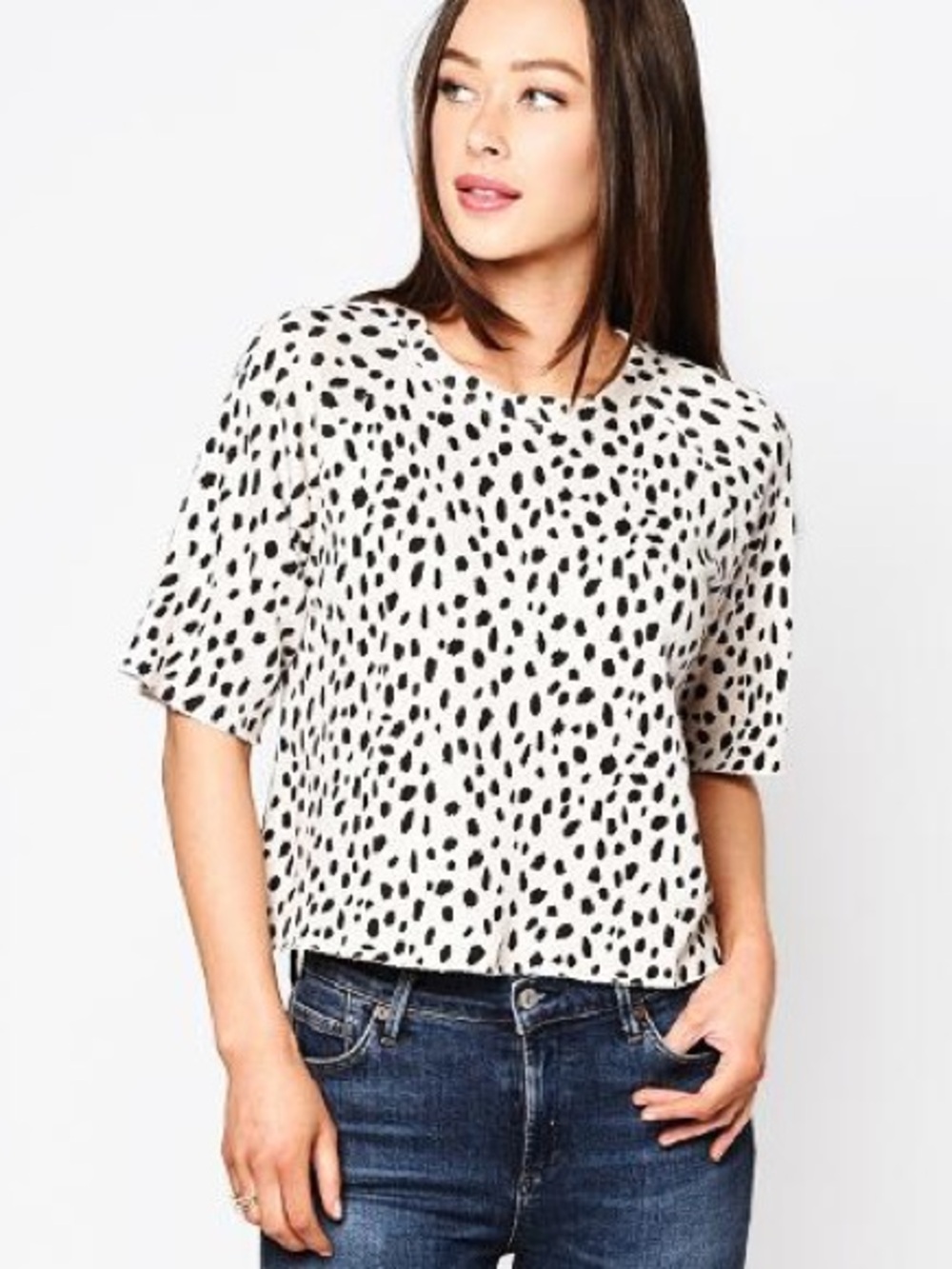 Monrow Raw Edge Cheetah Print Cutoff Sweatshirt SZ M